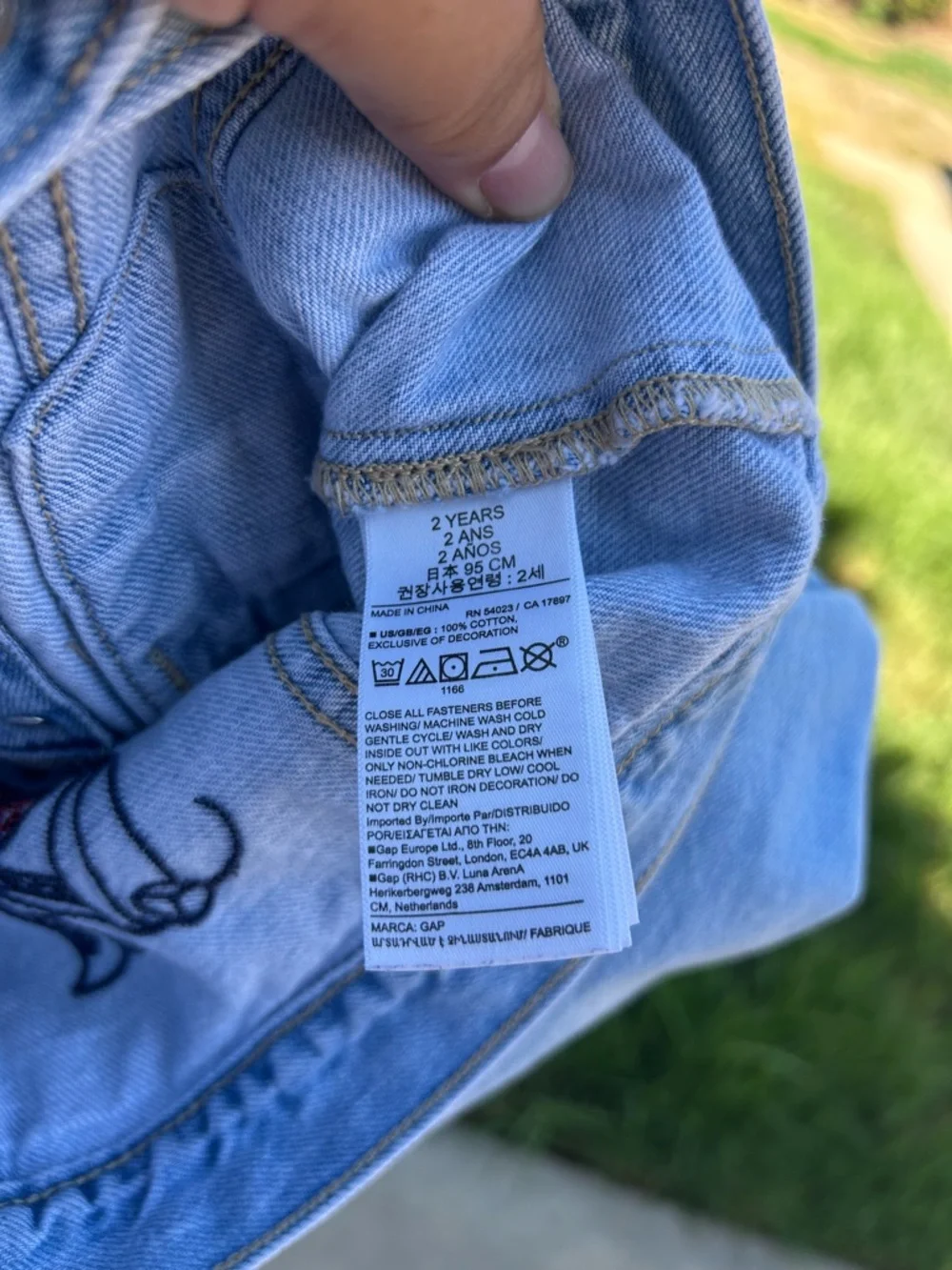 GAP Blue Denim Jacket with Minnie Mouse Embroidery